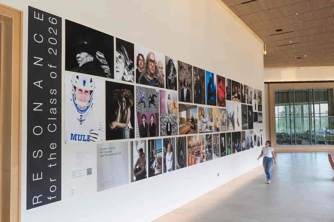 Exhibition of large-scale photos on a wall