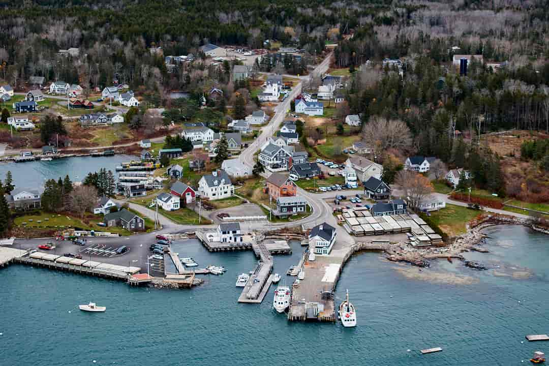 A birds' eye view of Port Clyde Harbor