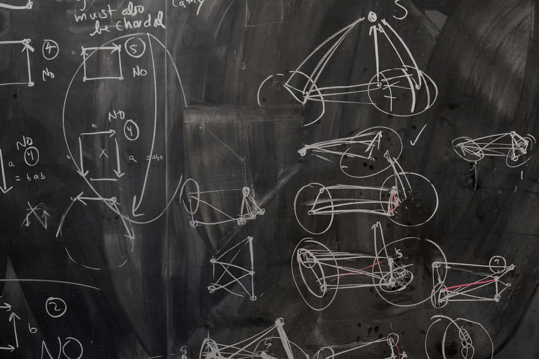 Blackboard with math problems