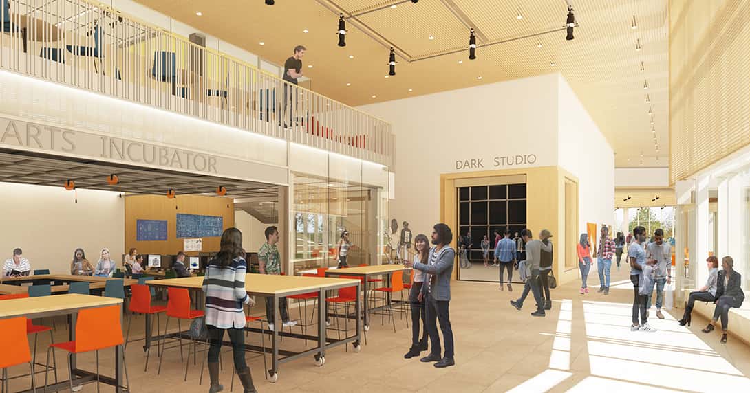 Rendering of the Gordon Center for Creative and Performing Arts