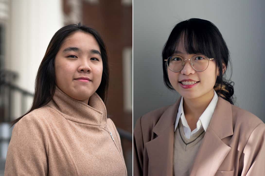 Photo of Erica Lee ’24 and Linh Dinh ’25