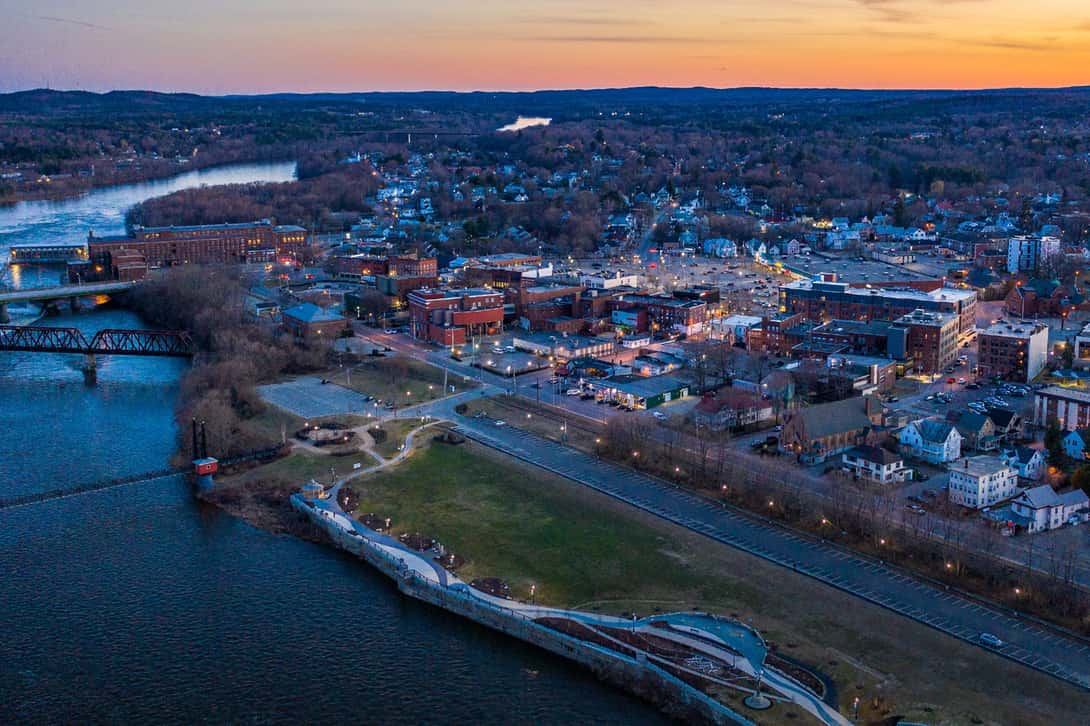 Downtown Waterville and Riverwalk