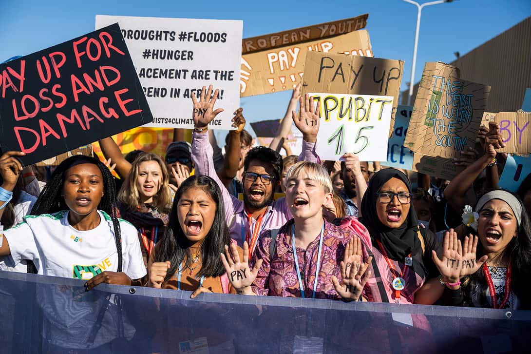 protestors at UN World Climate Conference COP27