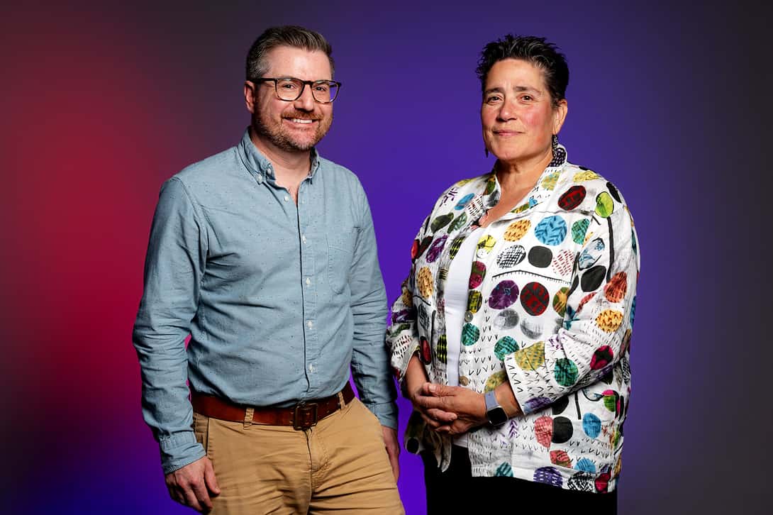 Portrait of a male and female administrator