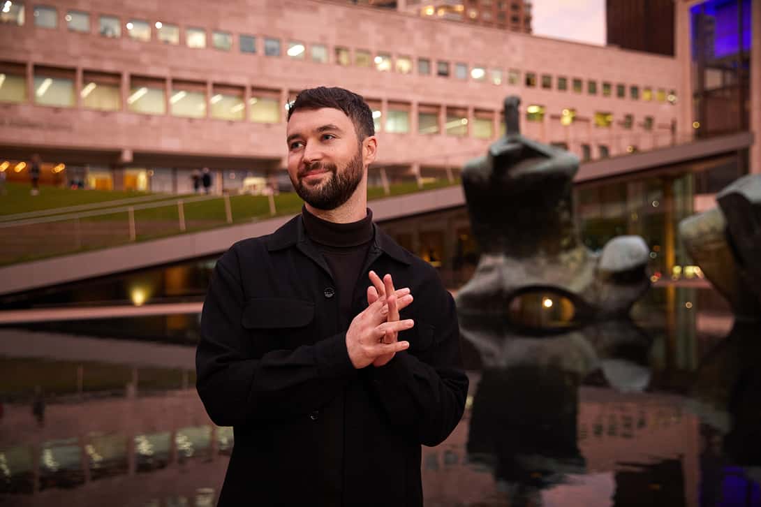 Brendan Leonard '16 poses in New York City
