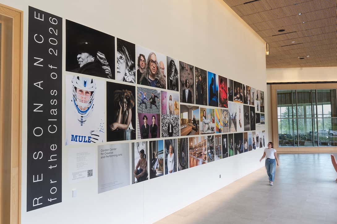Exhibition of large-scale photos on a wall