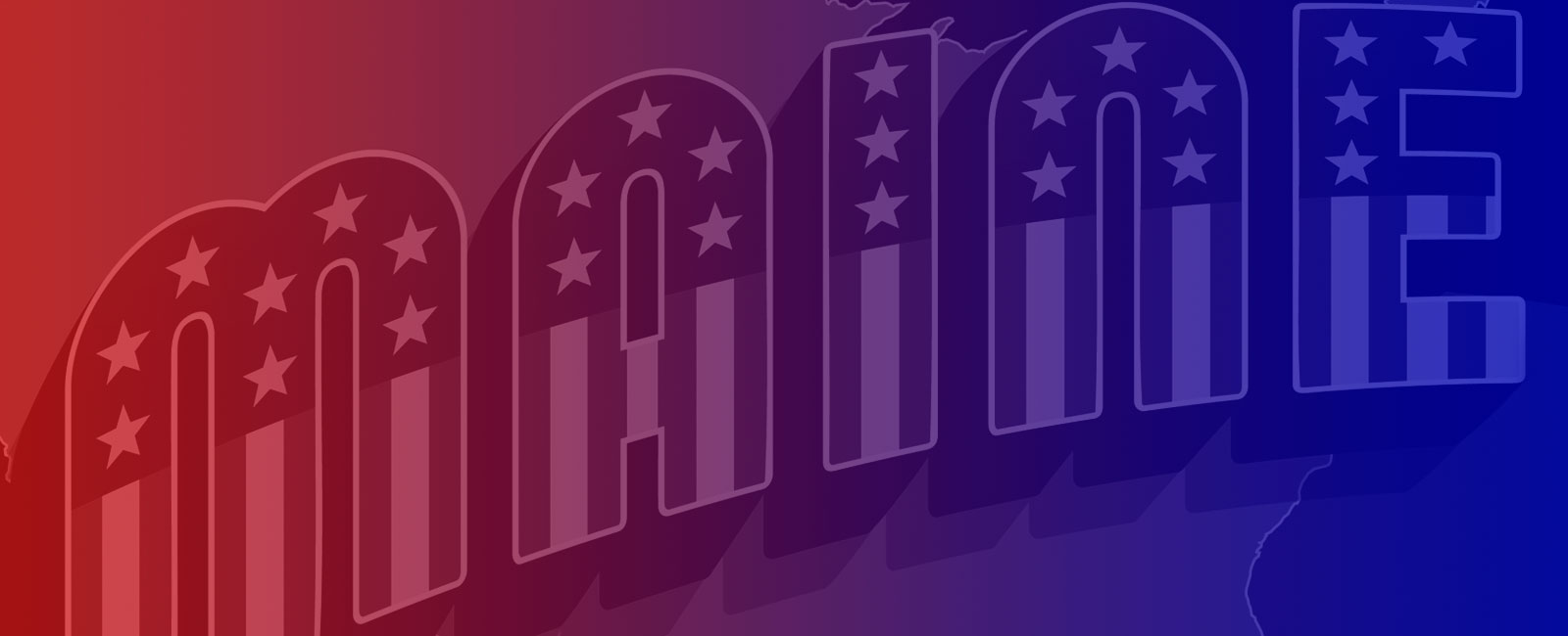 Maine red and blue illustration