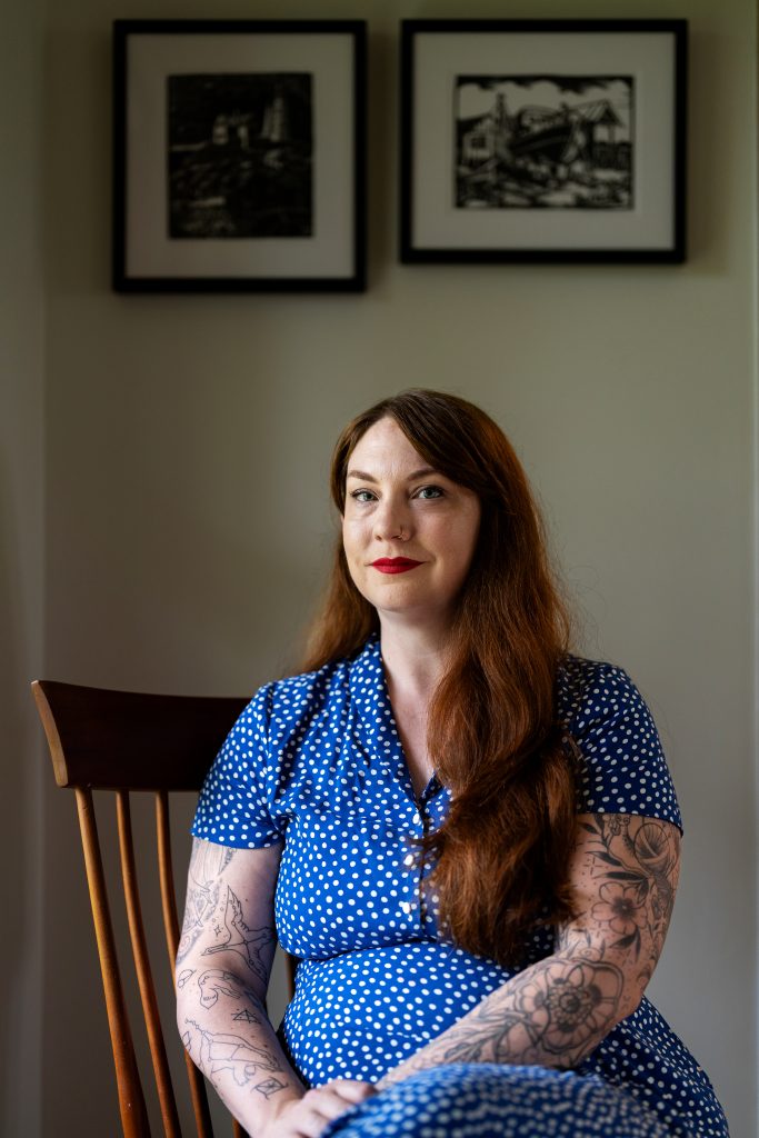 Lauren Slingluff, Colby's new director of libraries, poses for a portrait
