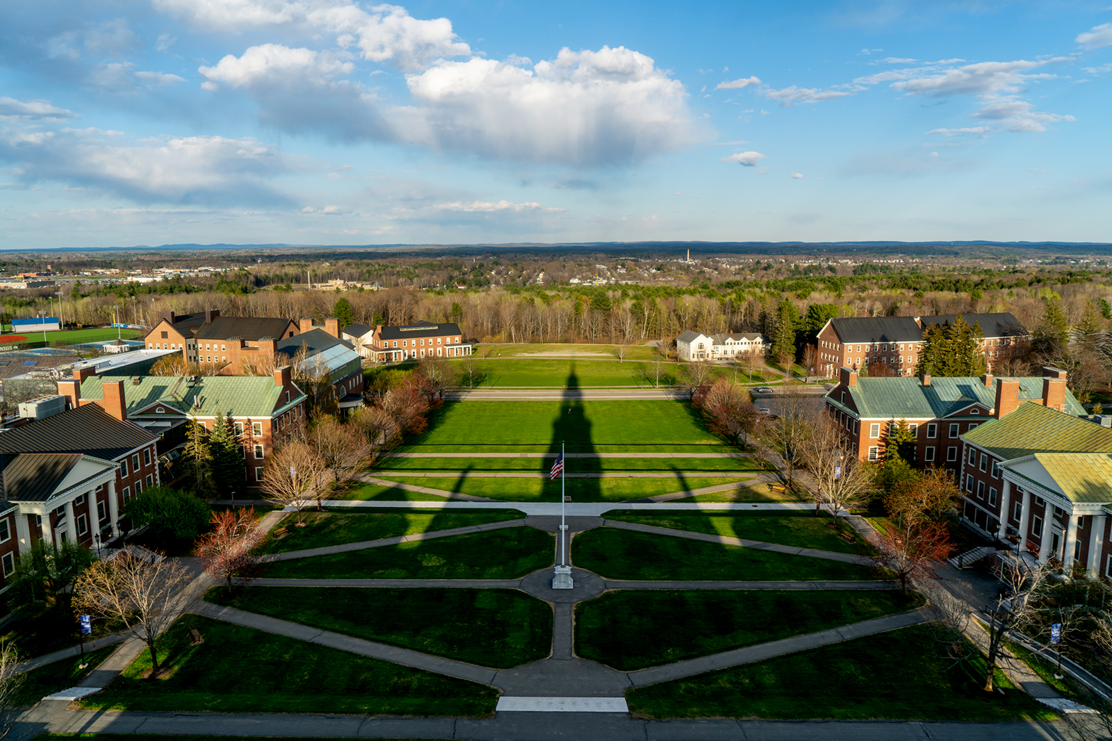 Aerial view of Miller Lawn.