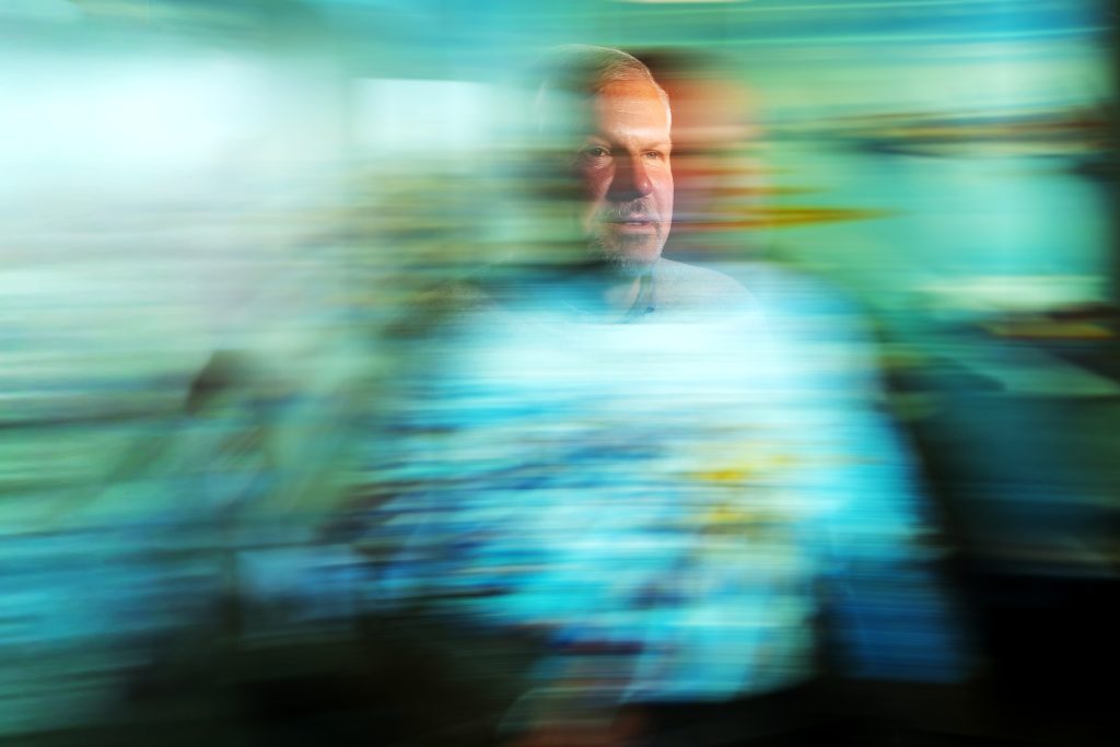 An avant-garde portrait of a professor. 