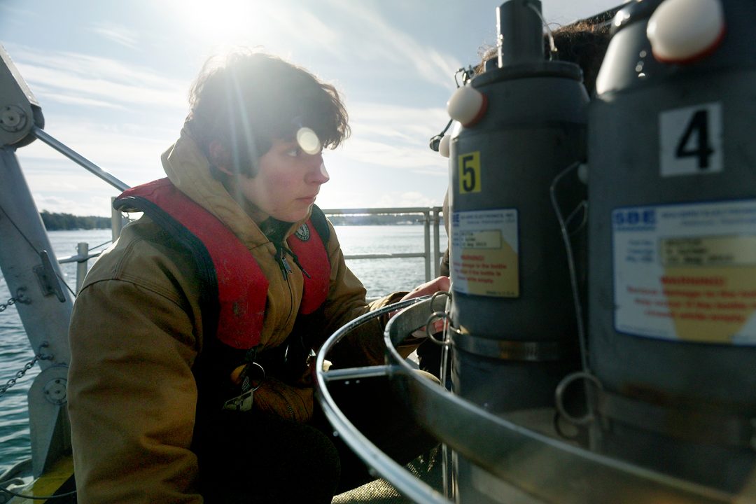 A man on a research boat