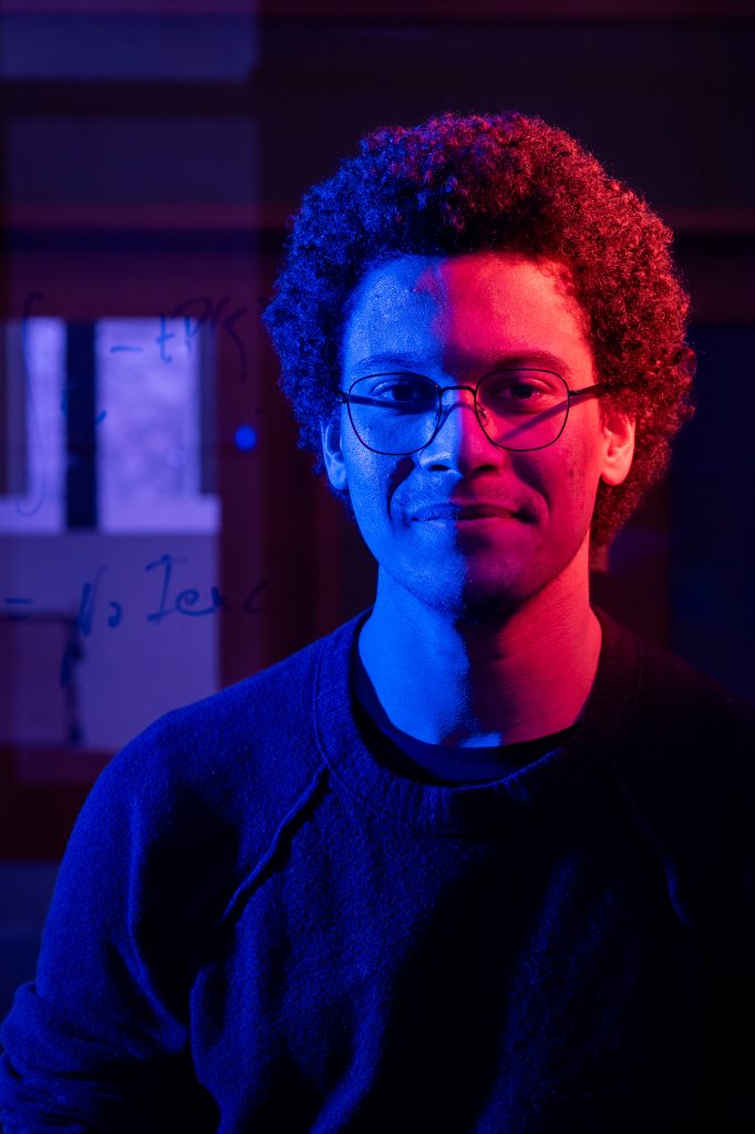 A student poses for a portrait.