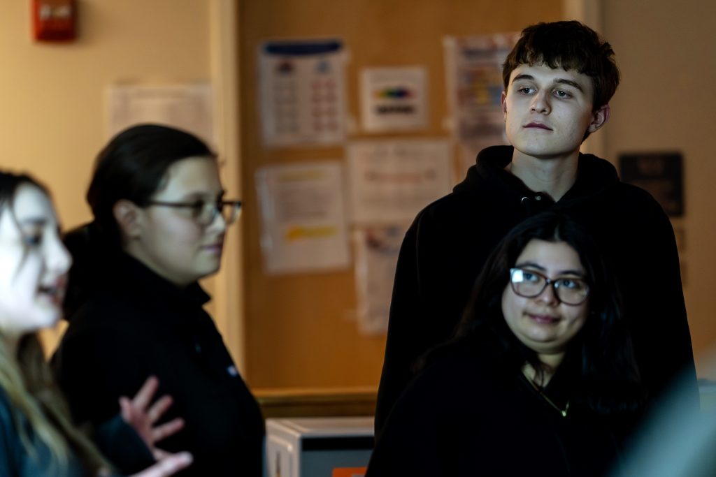 Students doing an activity.