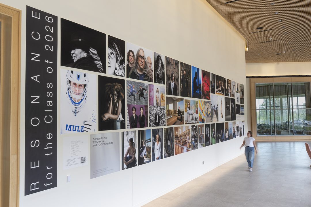 Exhibition of large-scale photos on a wall