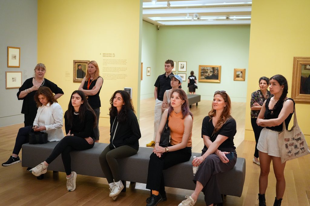 People in an art museum.