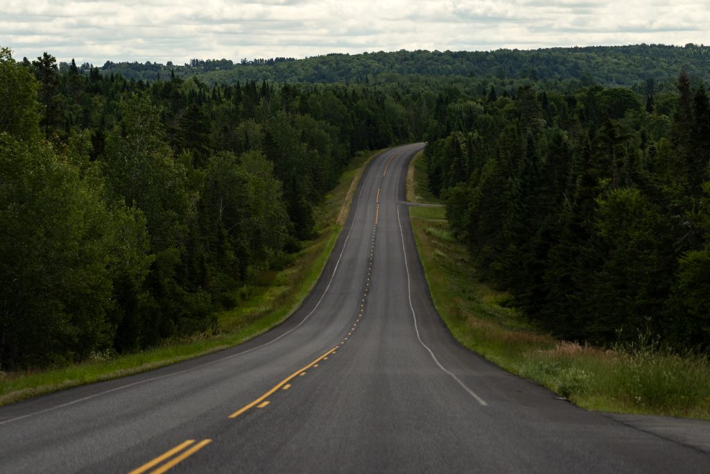 A view of a road in Aroostook County