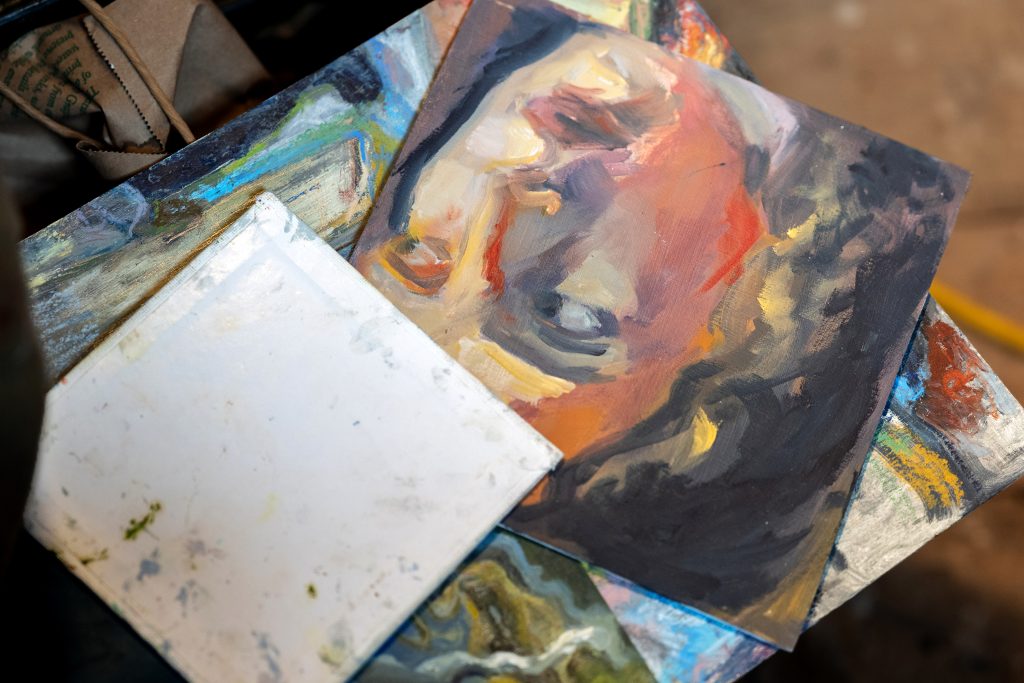 Several paintings. 