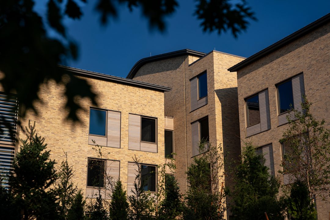 Detail of residential hall on a college campus